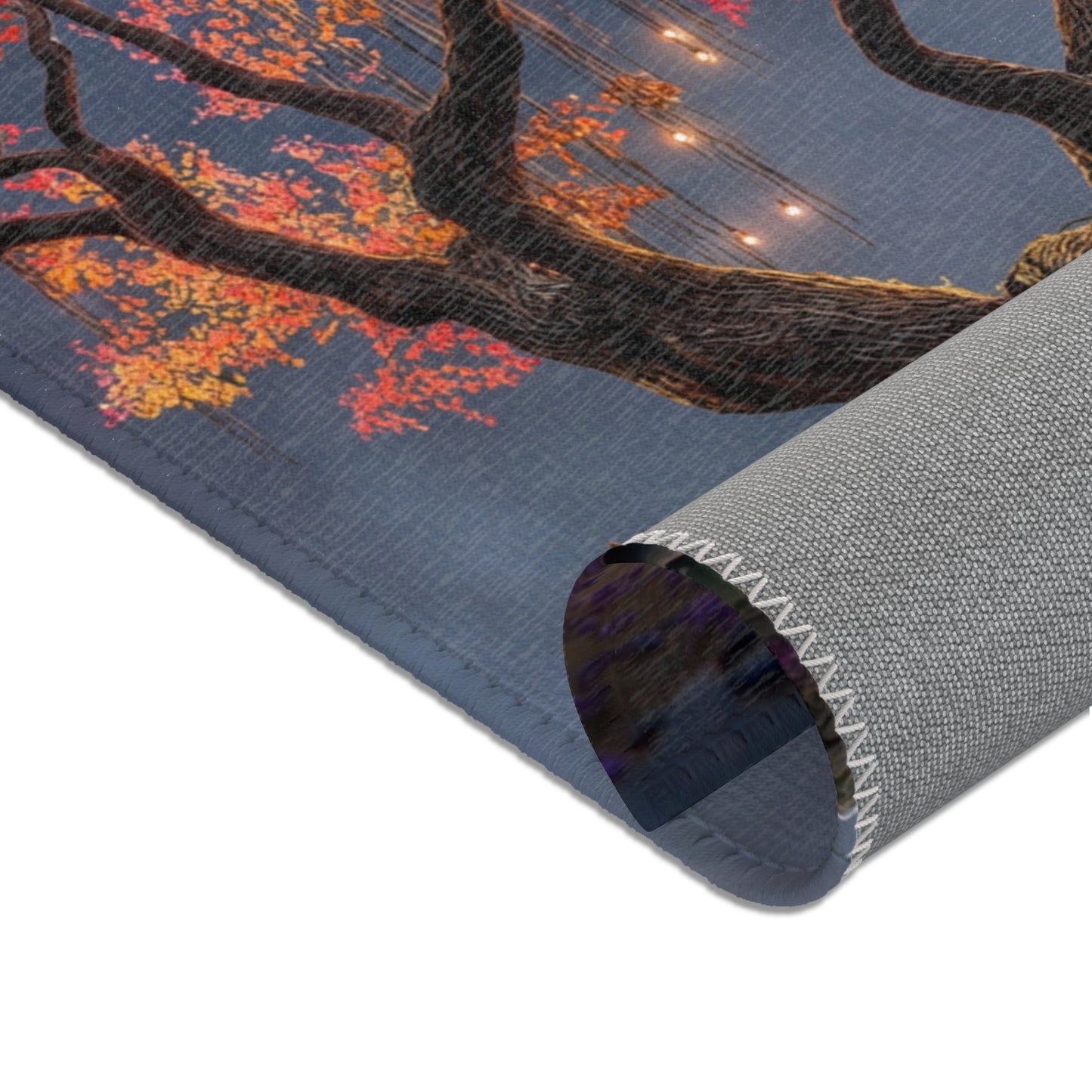 Chromatic Dream Tree Area Rugs – Moonlit Rainbow Canopy