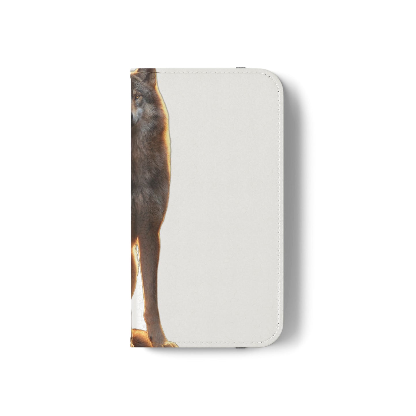 Sunlit Wolf Flip Cases – Golden Hour Sentinel Portrait