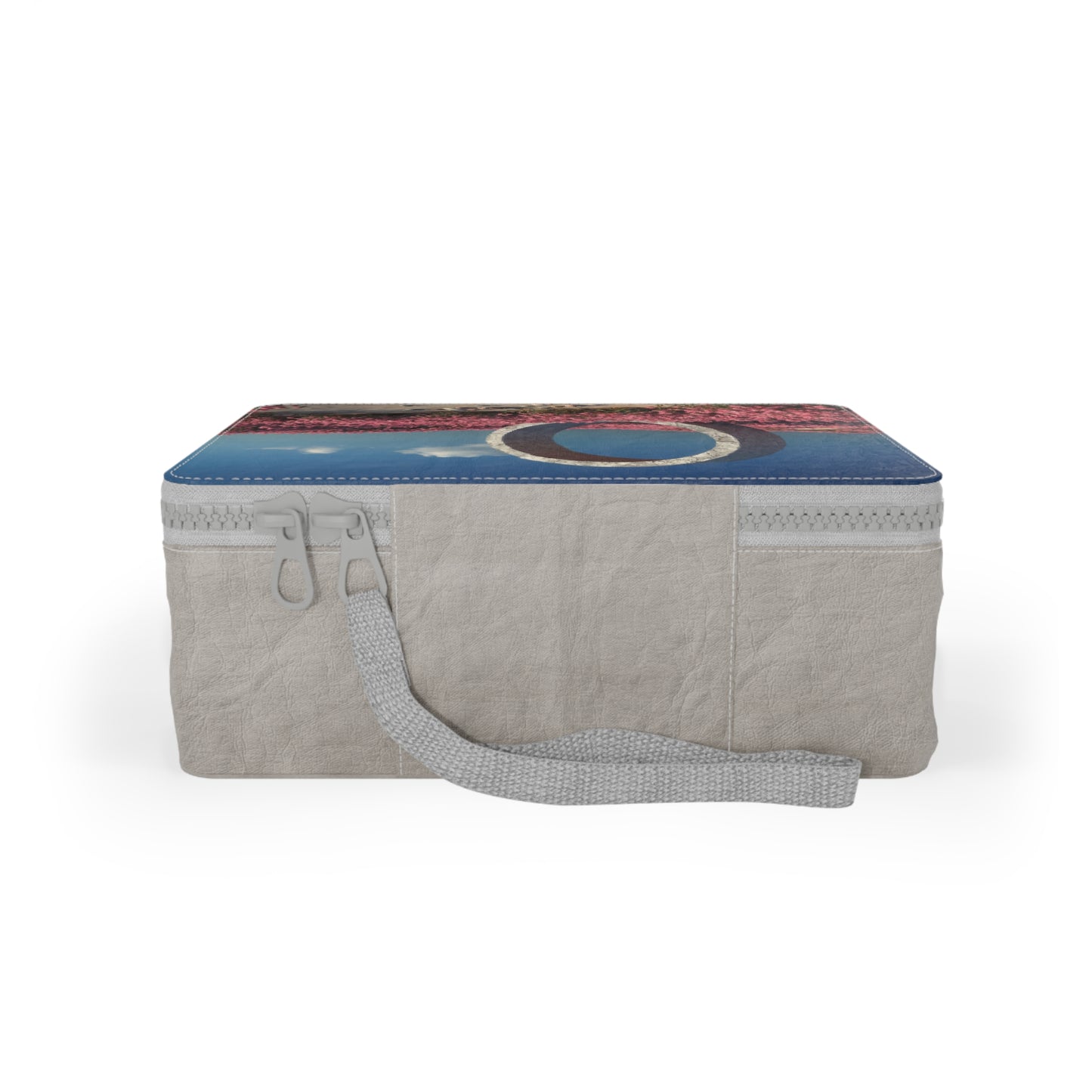Stone Ring Flower Field Lunch Bag – Concrete Circle on Pink Sandscape