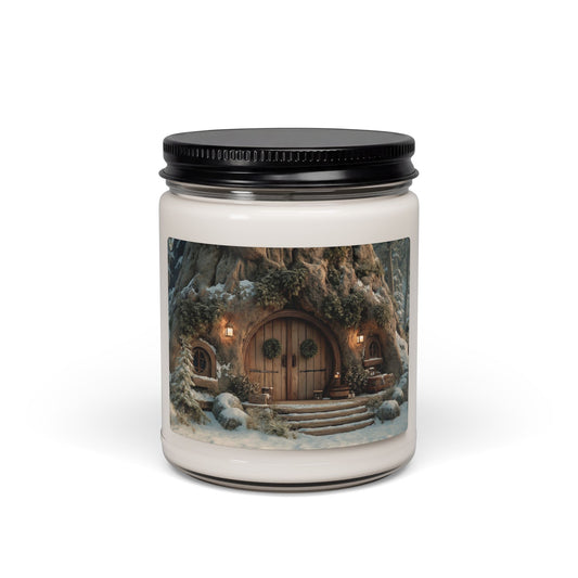 Winter Treehouse Hearth Candle – Snow-Dusted Enchanted Retreat