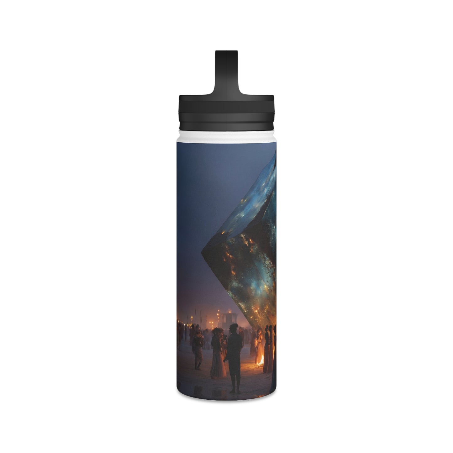 Celestial Cube Water Bottle – Handle Lid – Gateway to a Starlit Ceremony