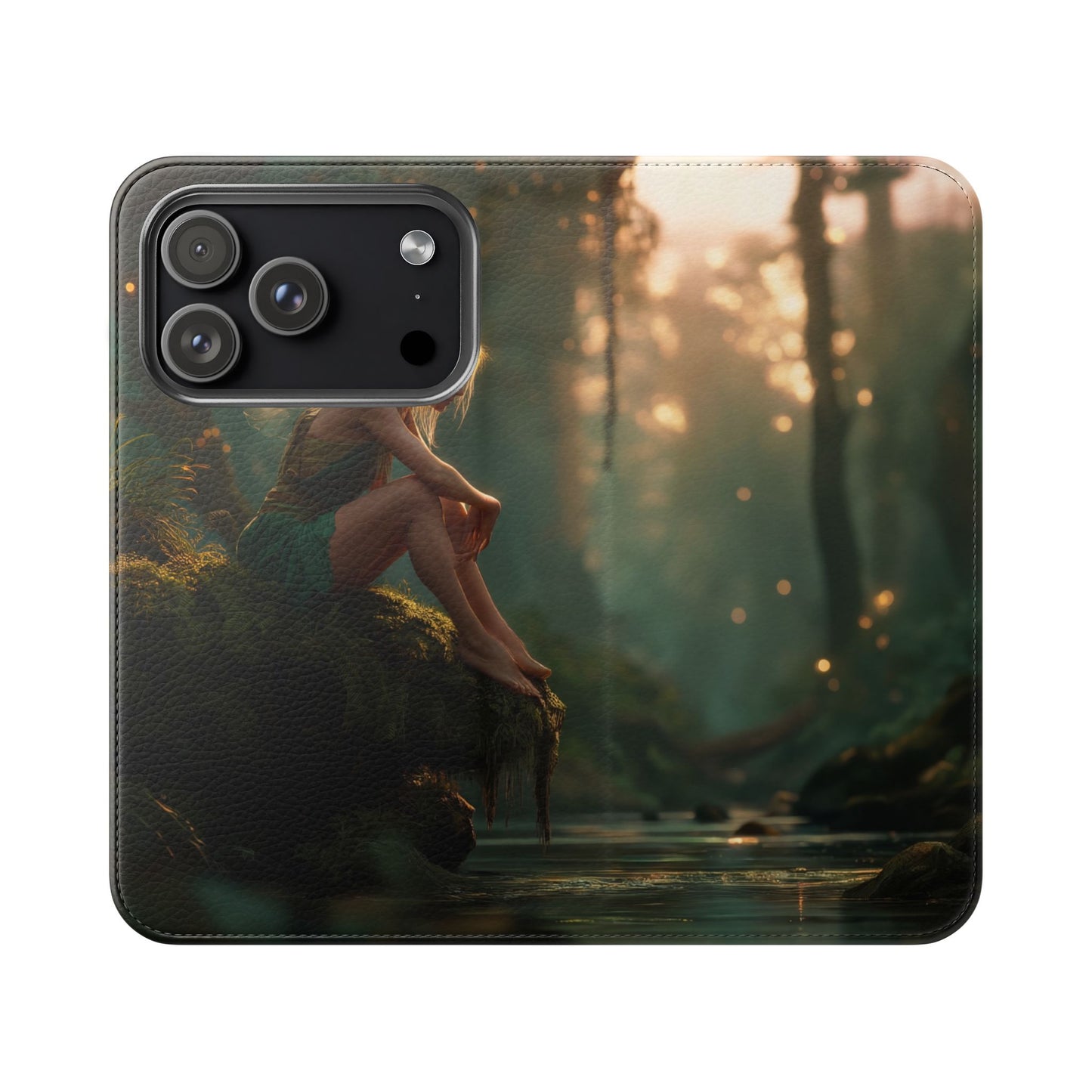 Mossy Bank Fairy Flip Cases – Golden Hour Sentinel Portrait