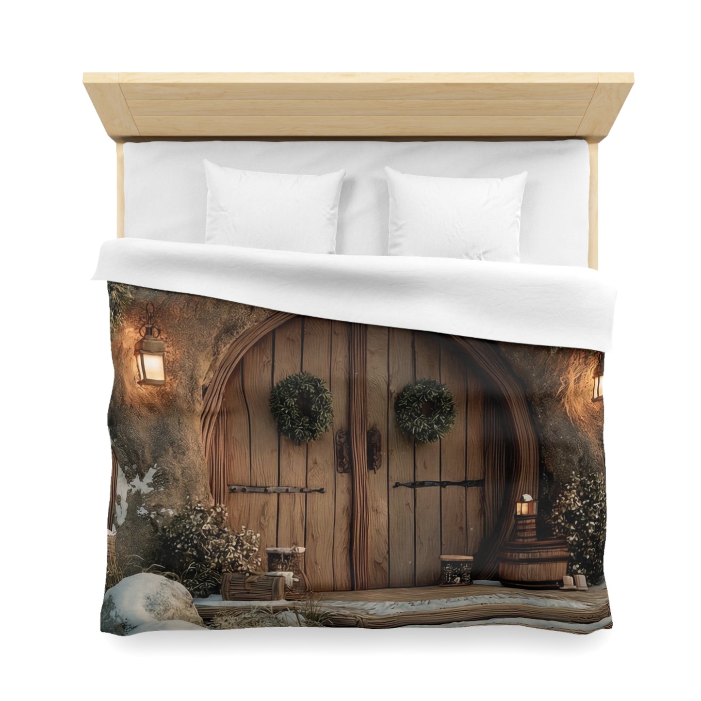 Winter’s Whisper Microfiber Duvet Cover – Cozy Treehouse Sanctuary