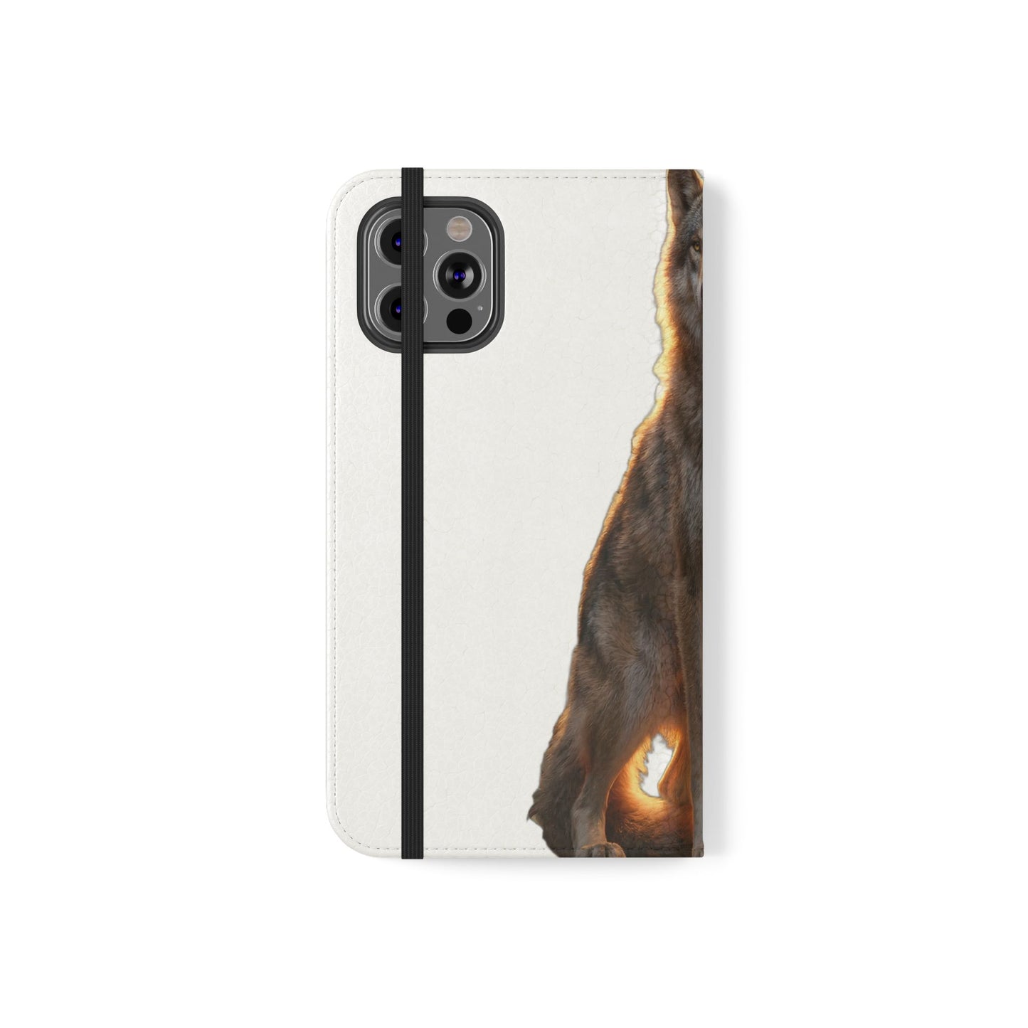 Sunlit Wolf Flip Cases – Golden Hour Sentinel Portrait