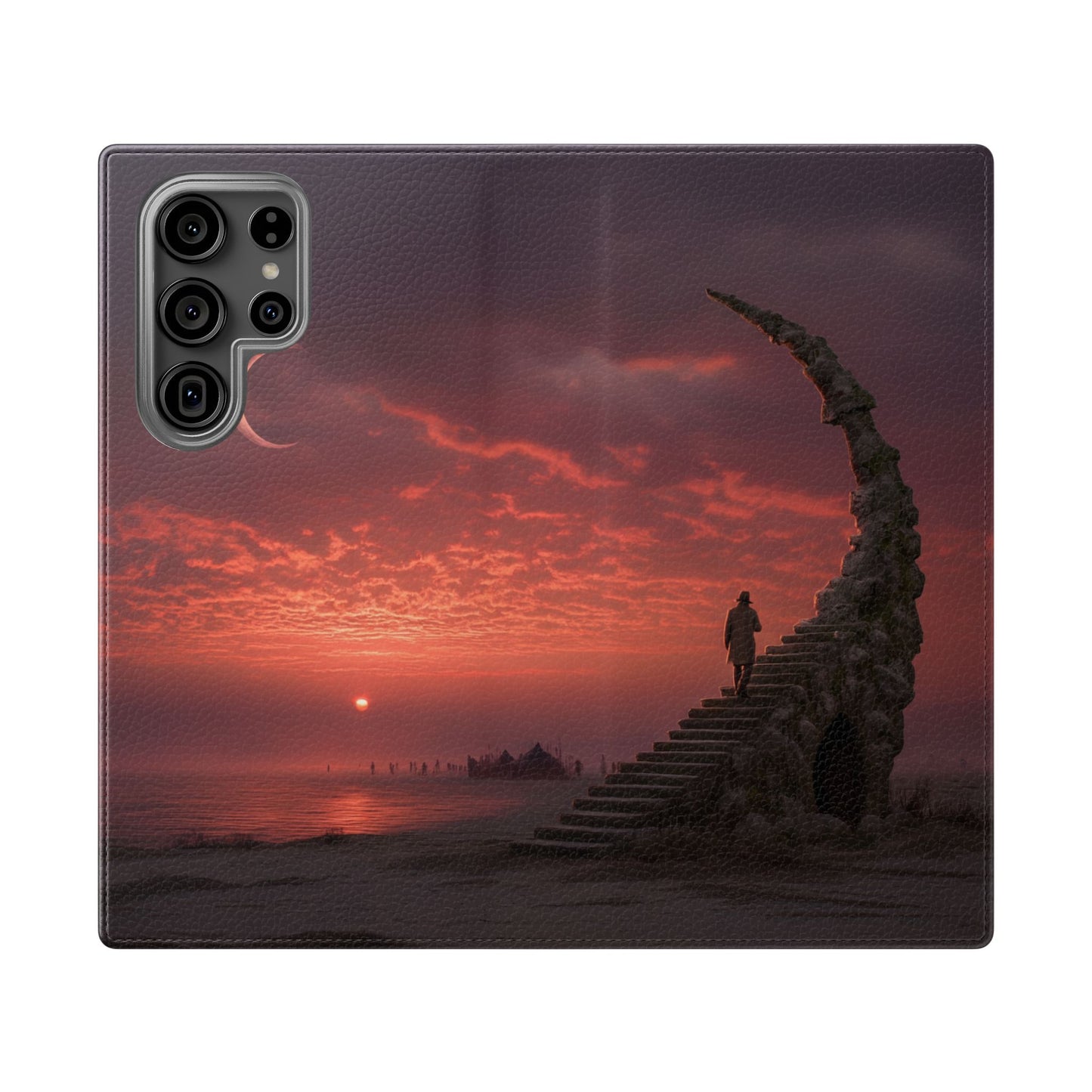 Twilight Sentinel Flip Cases – Moonlit Stairway to the Horizon