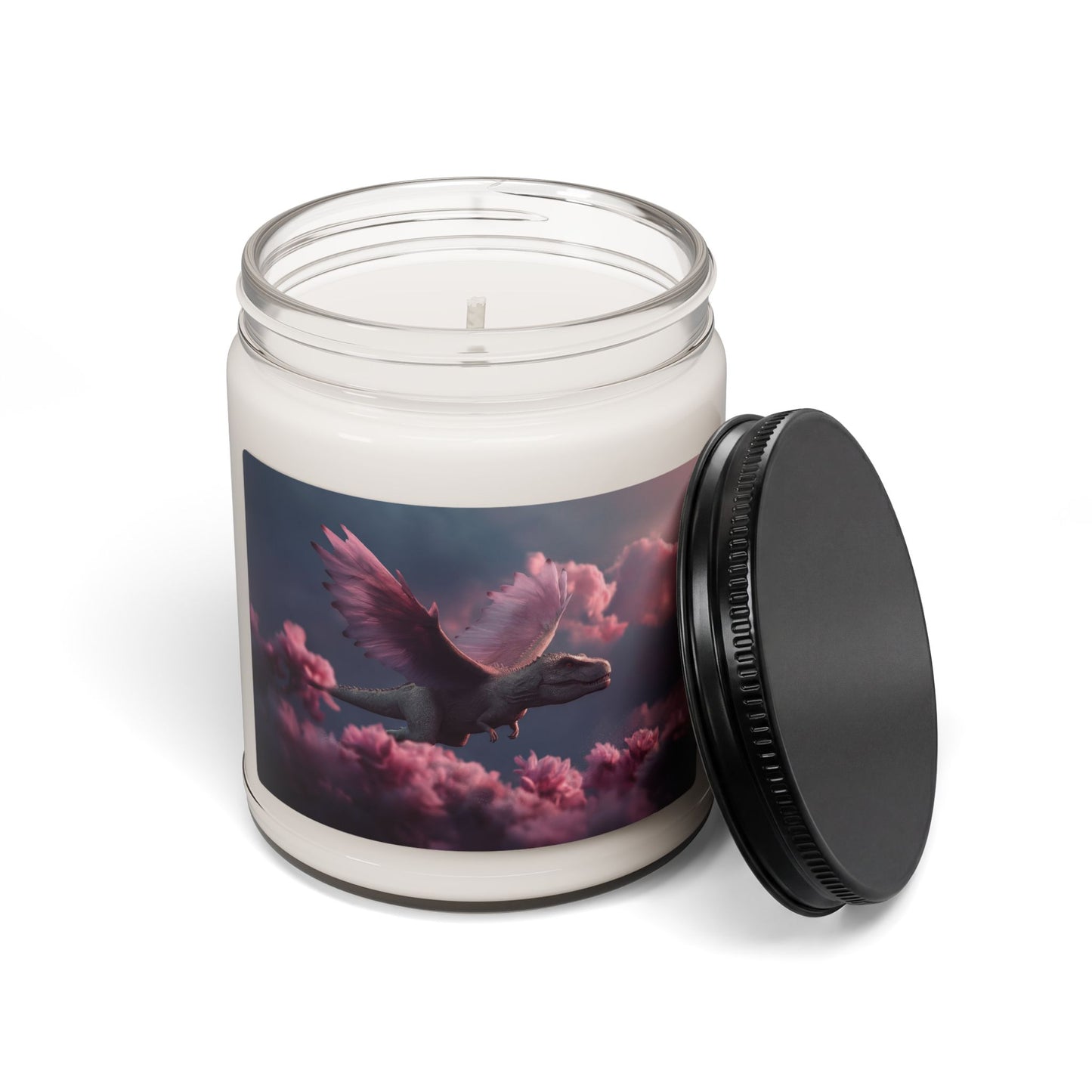 Pink Winged Dinosaur Scented Soy Candle, 9oz – Soaring Through Petal Clouds