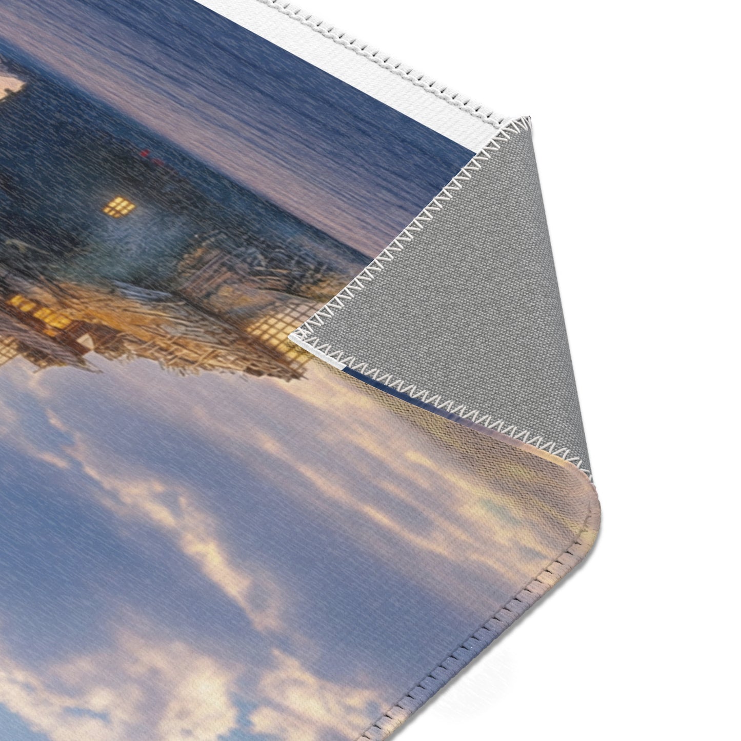 Aerial Lighthouse Area Rug – Twilight Skywatcher Dreamscape