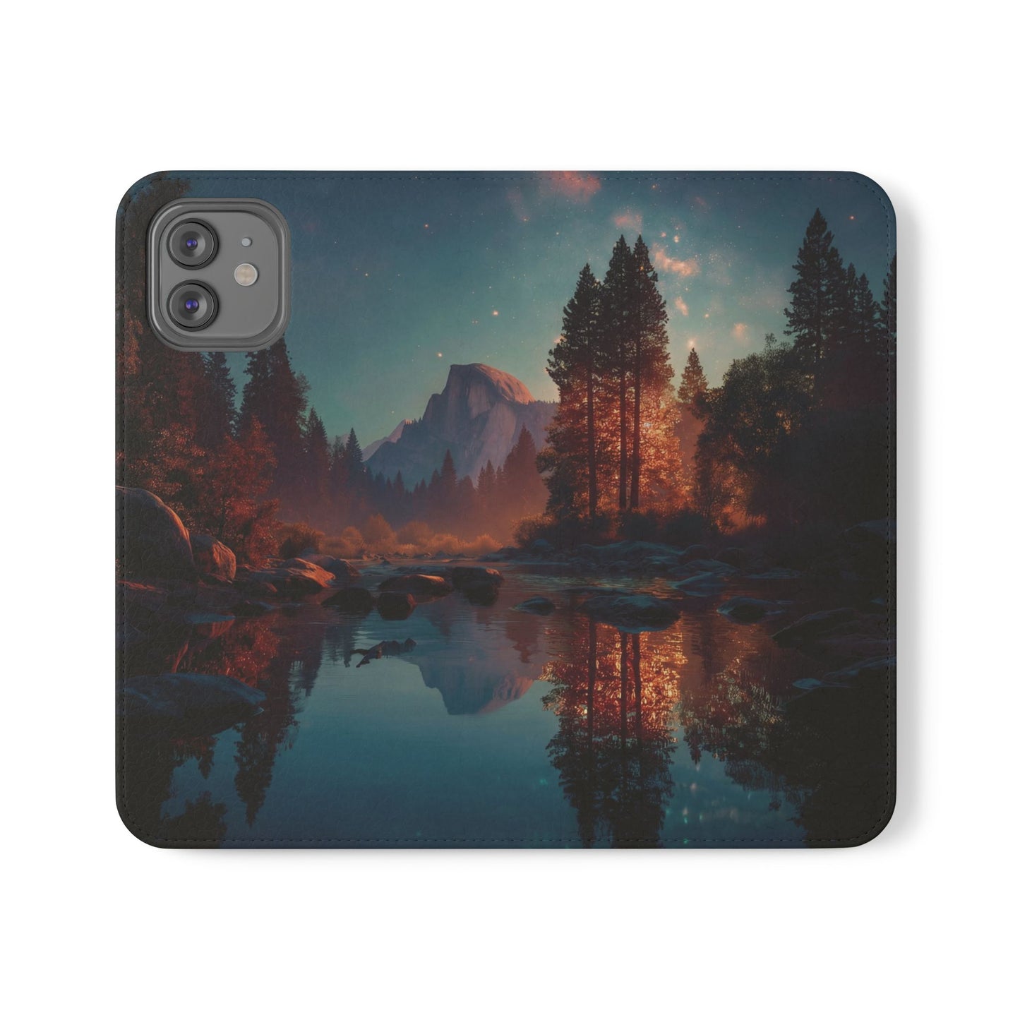 Starlit Valley Flip Cases – Twilight River and Half Dome Reflections