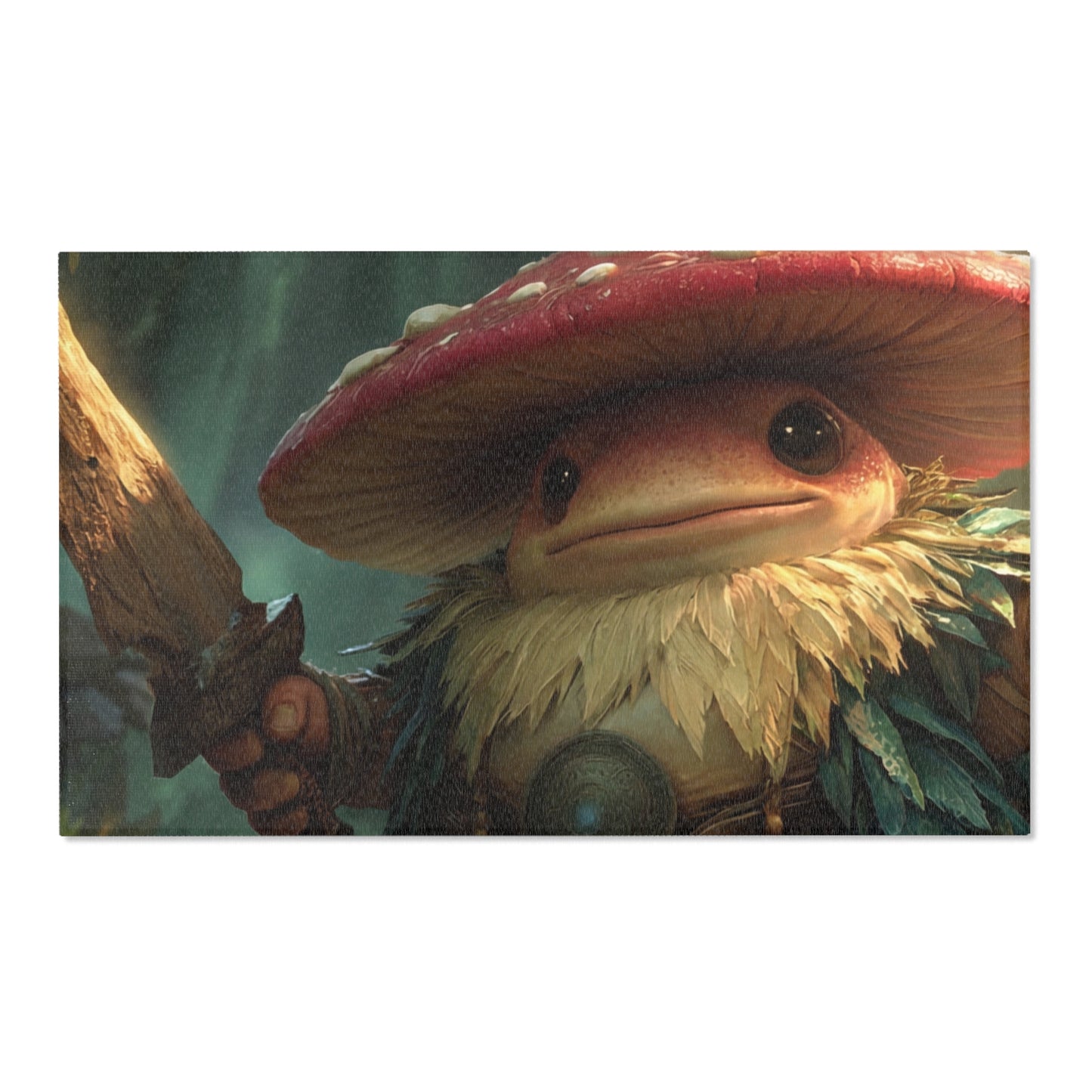 Mushroom Knight Area Rug – Sunlit Jungle Guardian