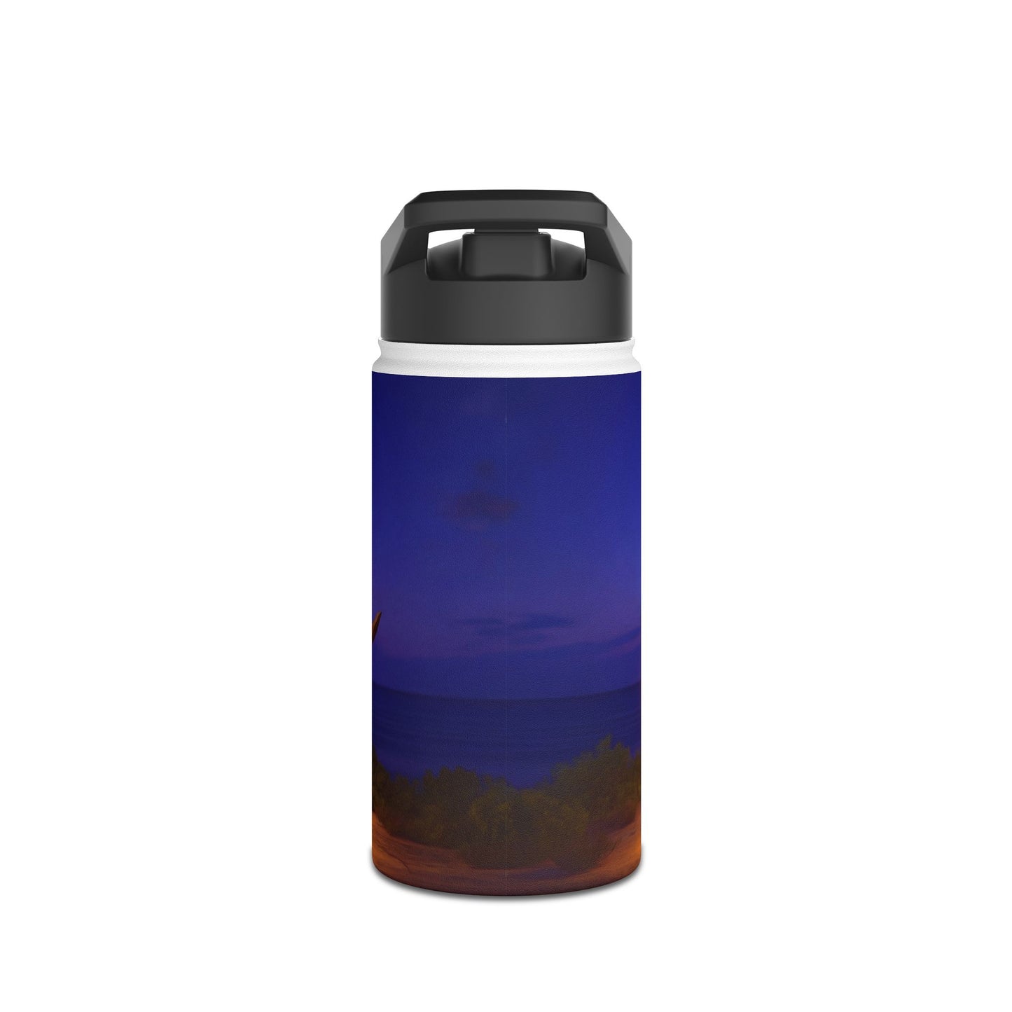 Luminous Phoenix Throne Water Bottle – Sunset Sanctuary with Rainbow Wings