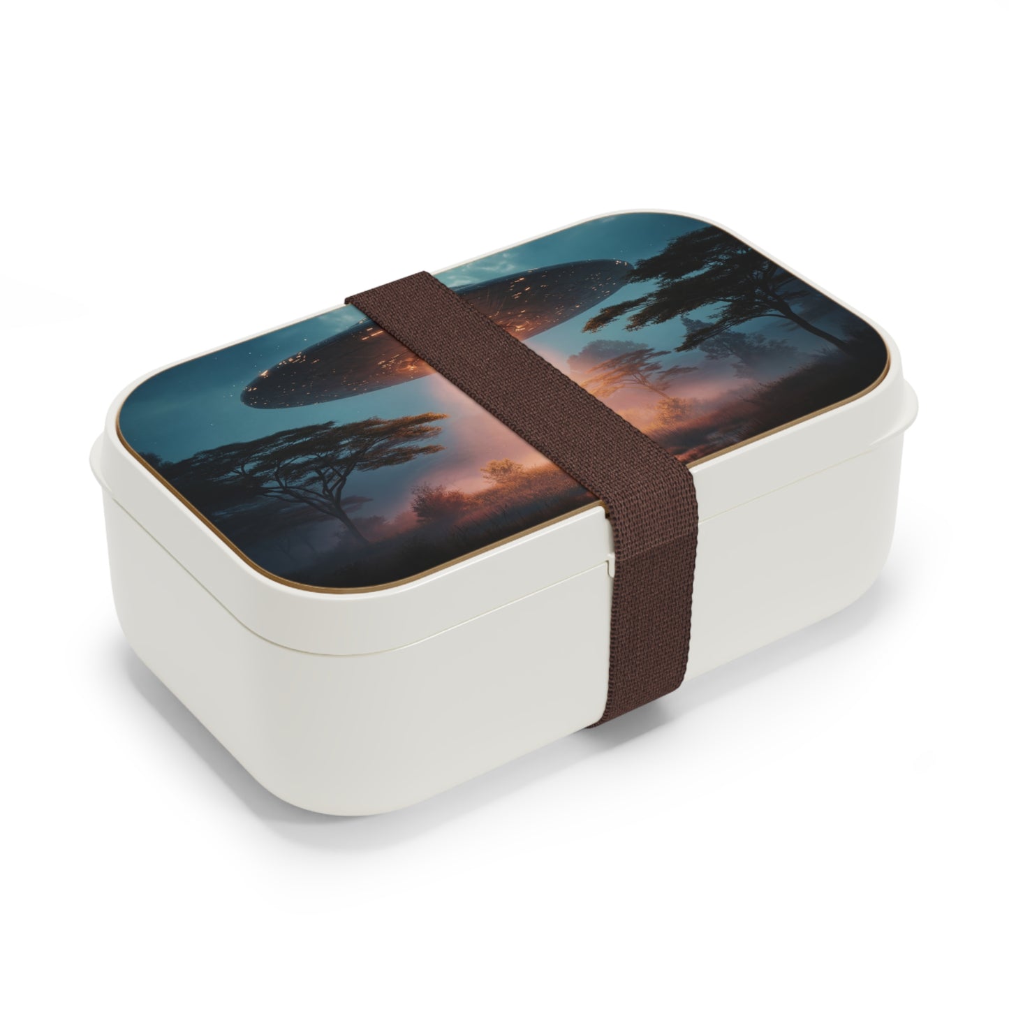 Celestial Arrival Bento Lunch Box – Warm Light Over Savannah Night