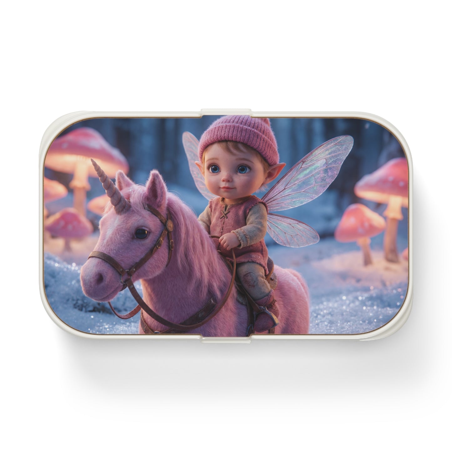 Pink Unicorn Fairy Rider Bento Box – Winter Enchanted Forest Lunch Kit