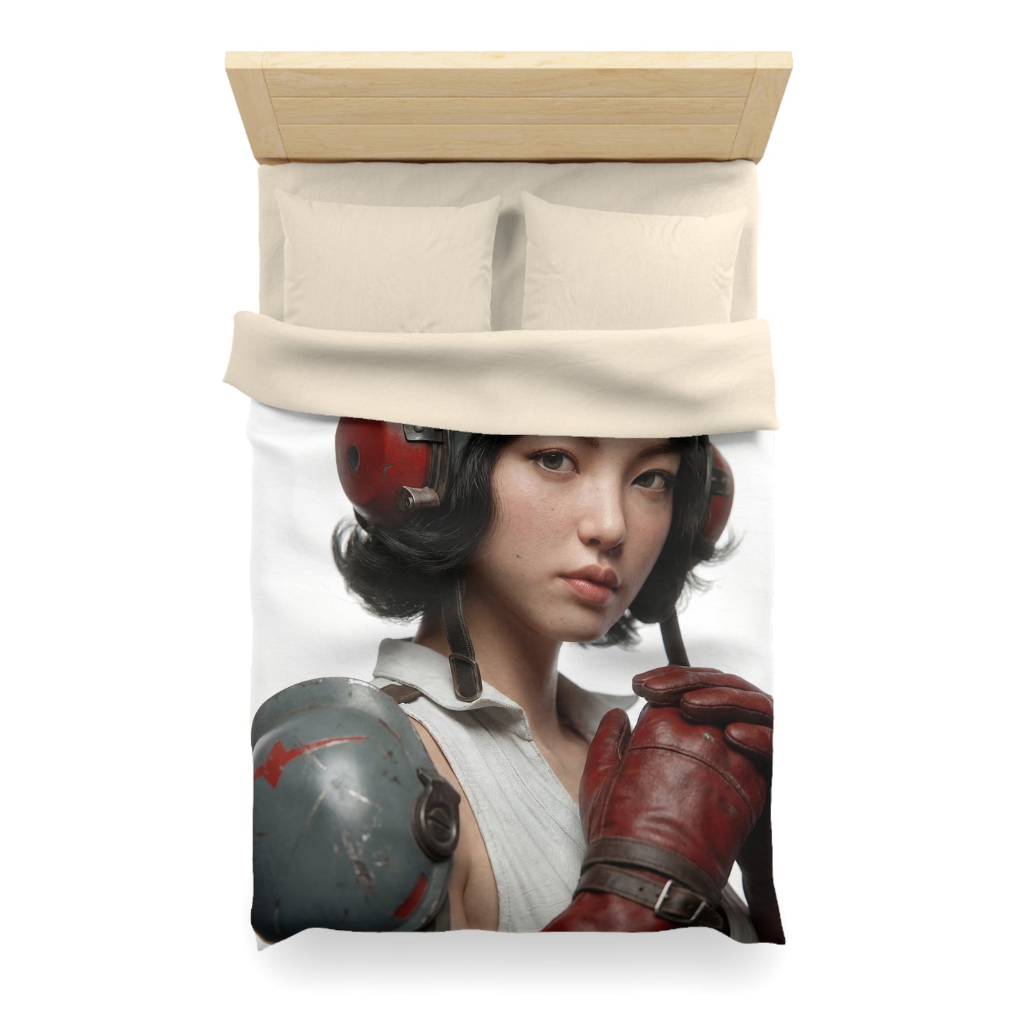 Aviator’s Gaze Microfiber Duvet Cover – Crimson Gloves and Skyward Resolve