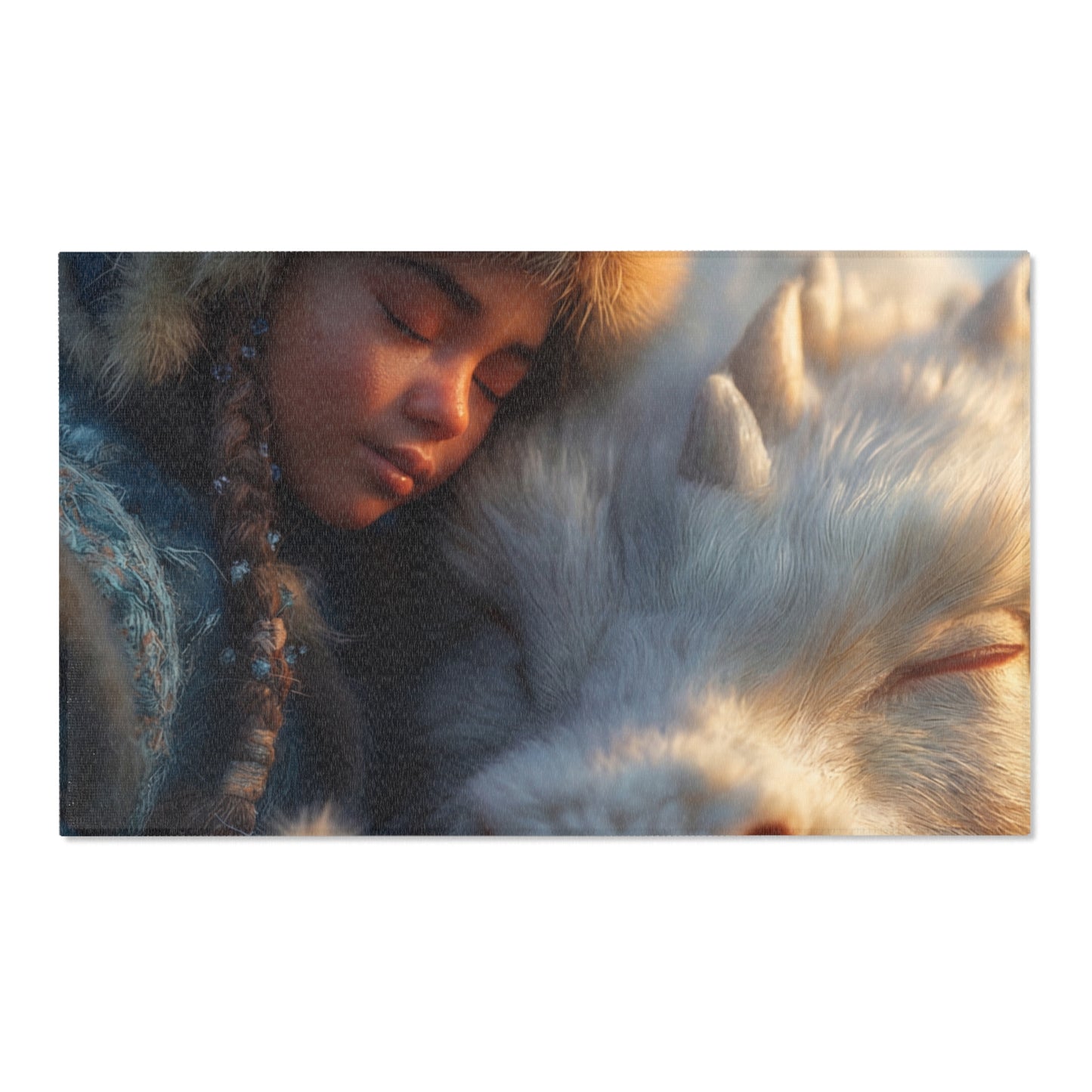 Snowbound Sentinel Area Rug – Whispering Frost and Warmth
