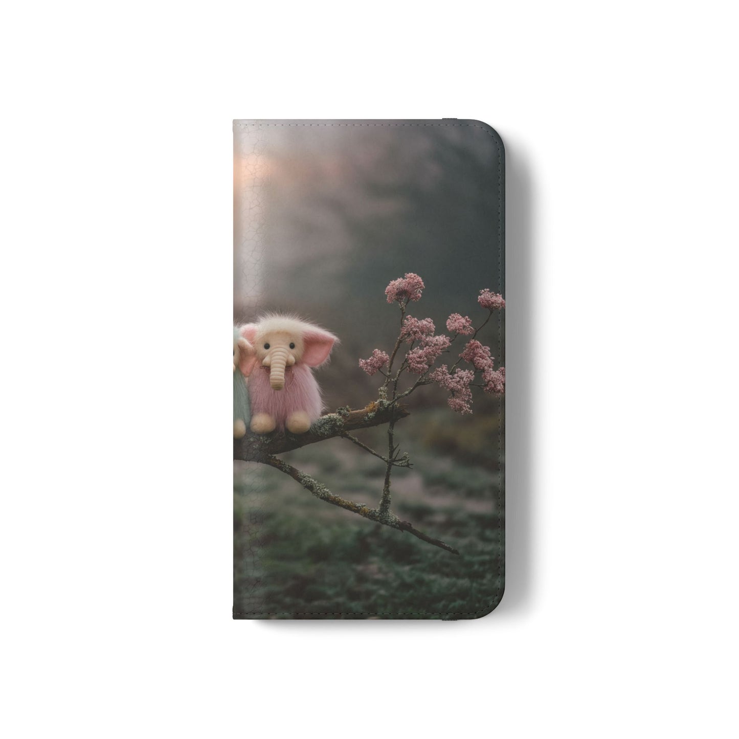 Mossy Branch Elephants Flip Cases – Pastel Fluff Guardians