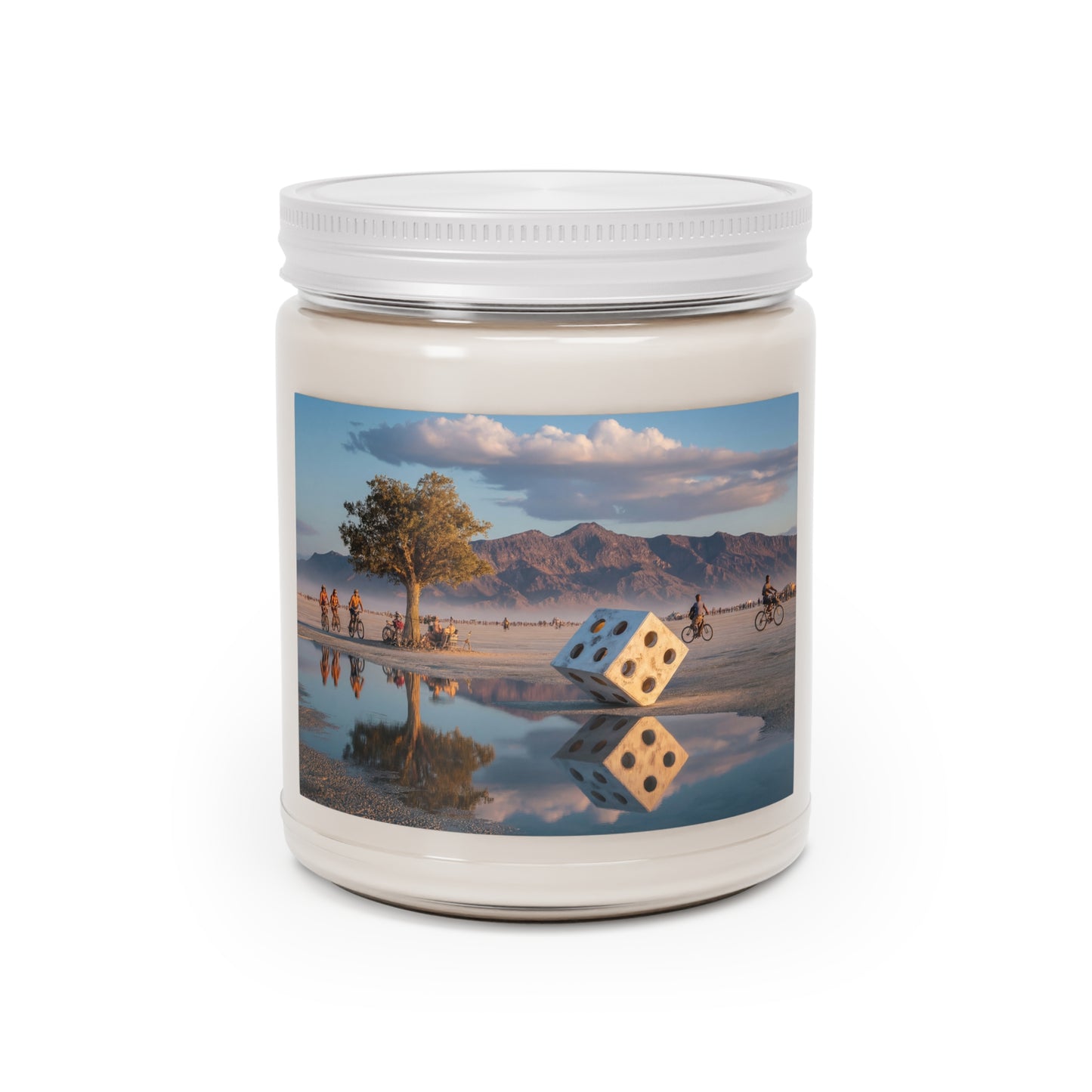 Dice of Destiny Scented Soy Candles with White Lid, 9oz – Burning Through the Desert Sky