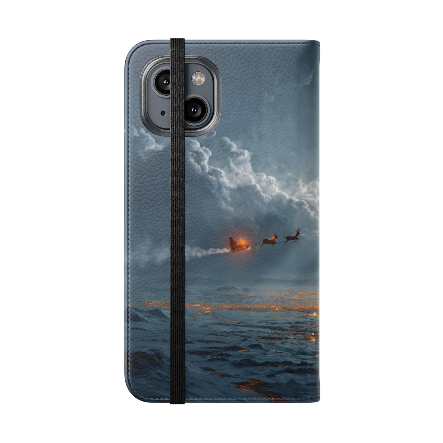 Moonlit Sleigh Flip Cases – Northern Lights Winter Journey