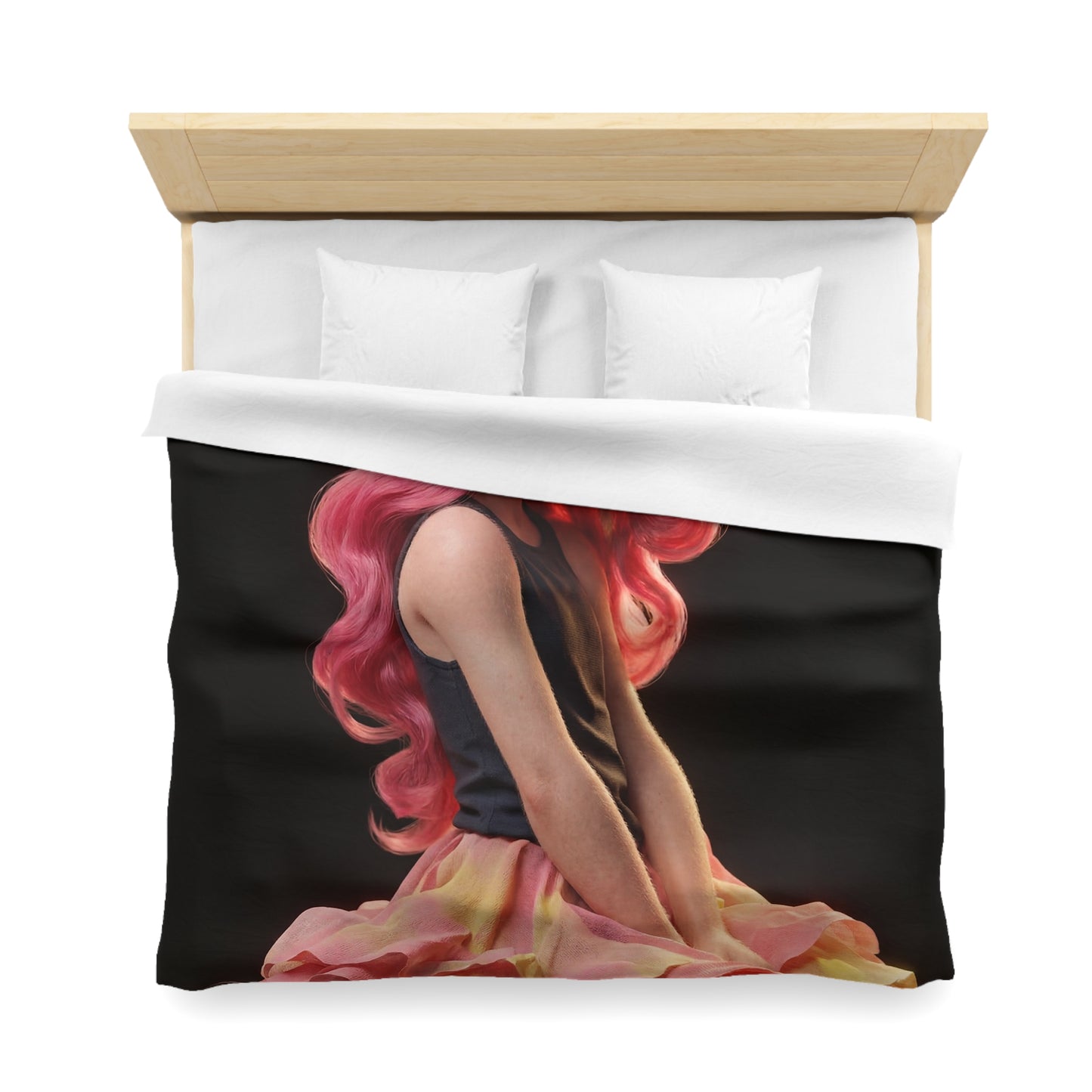 Pink Unicorn Girl Microfiber Duvet Cover – Whimsical Nightlight Dreamer