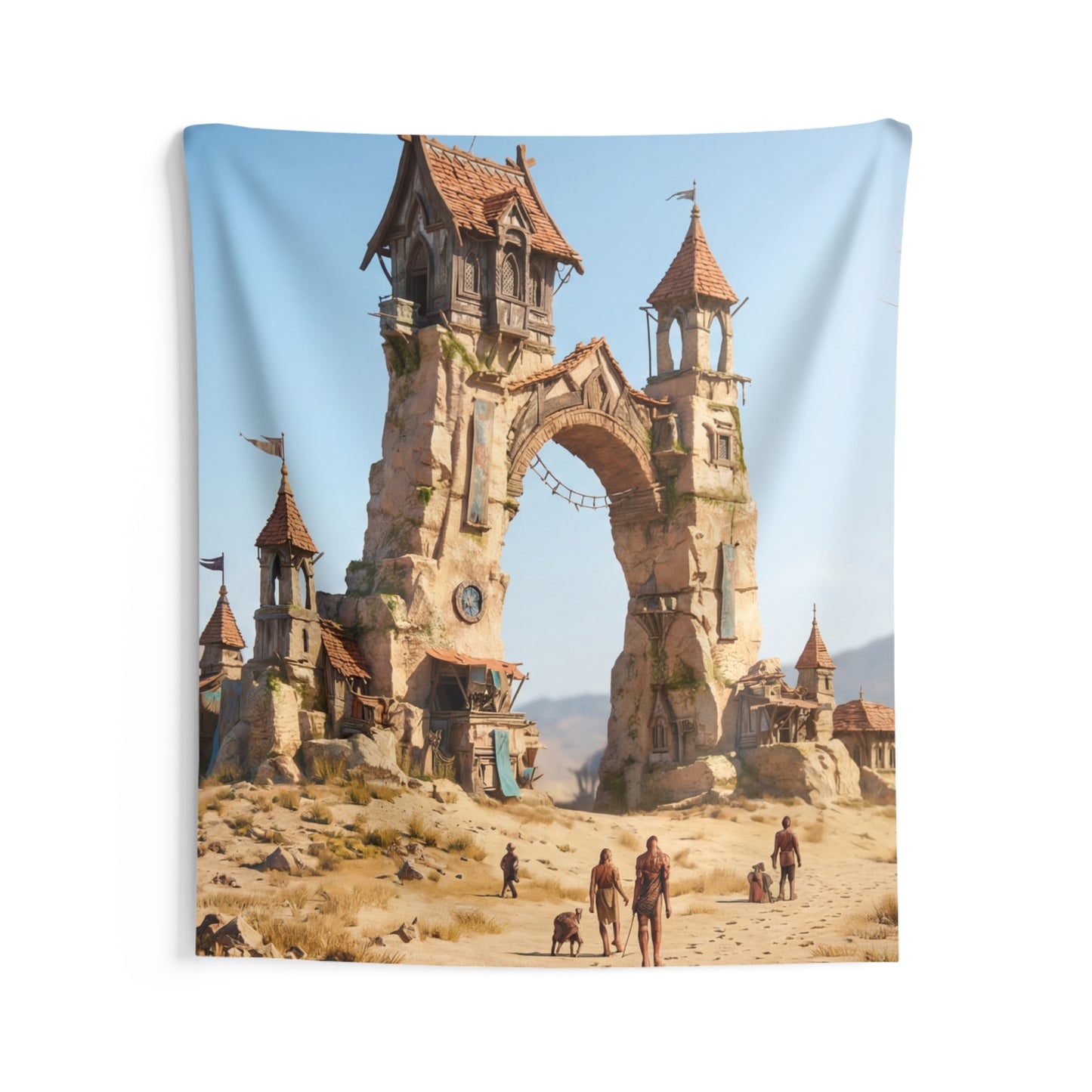 Desert Citadel Wall Tapestry – Sunlit Ruins of a Forgotten Kingdom