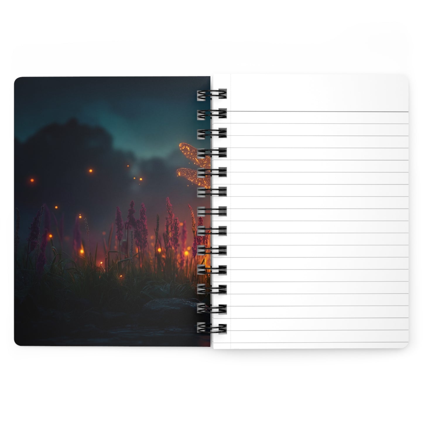 Luminescent Dragonfly Spiral Bound Journal – Twilight Meadow Dreamer