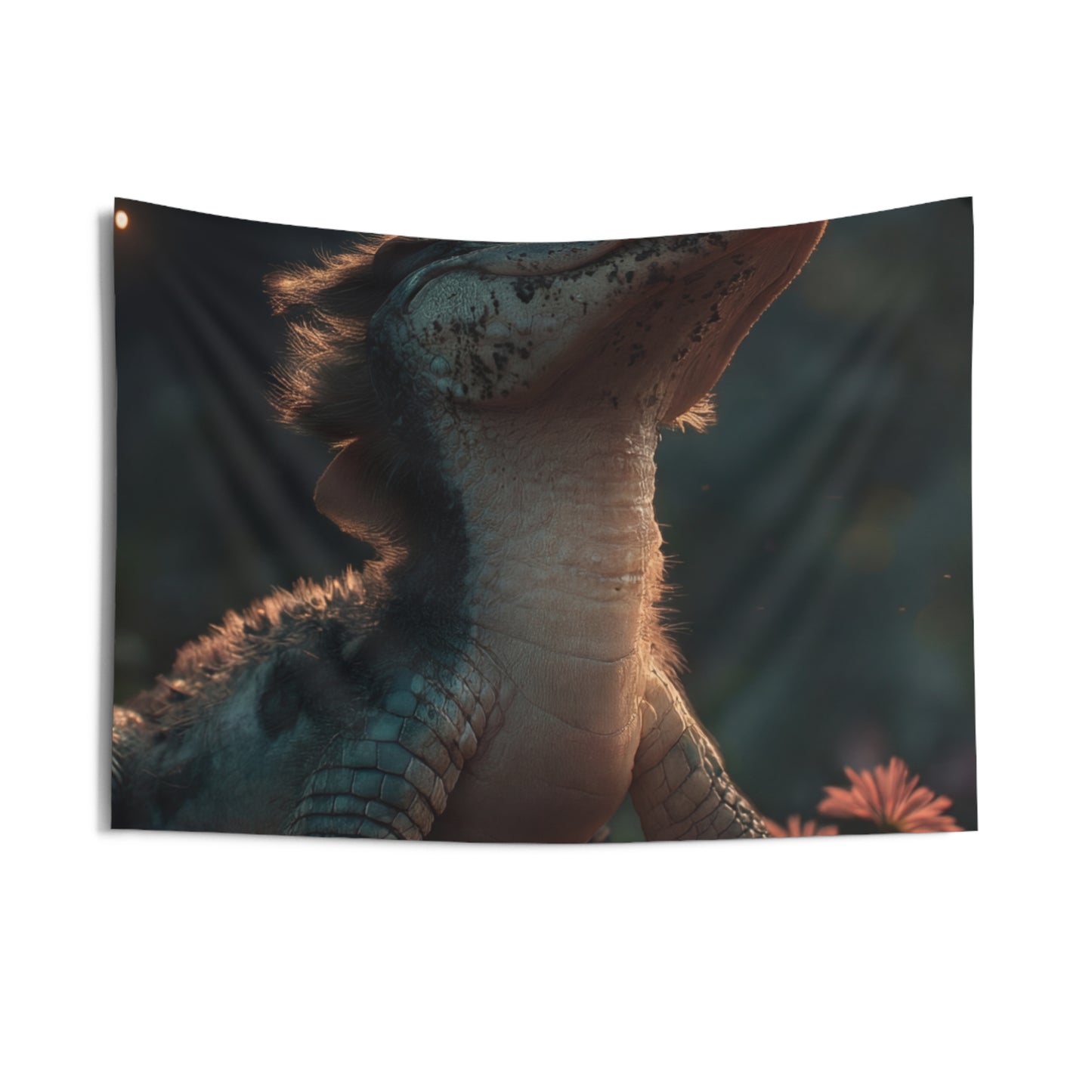 Gentle Gator and Butterfly Indoor Wall Tapestries – Twilight Meadow Encounter