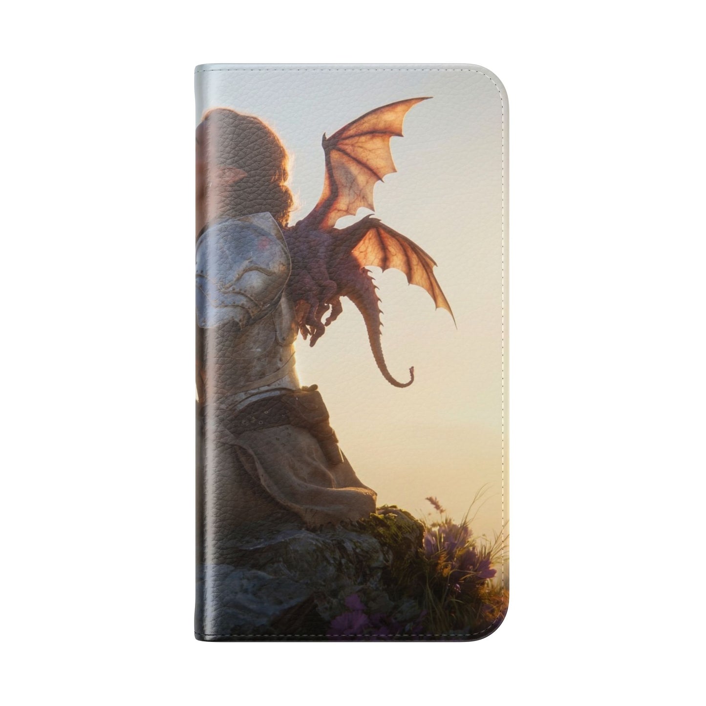 Dragon Knight Flip Cases – Sunlit Sentinel with Mini Drake and Sword