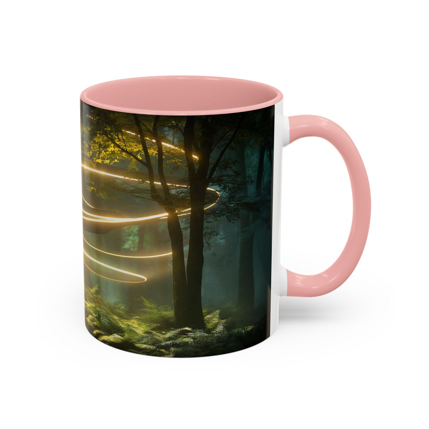 Spiral Light Forest Accent Coffee Mug (11, 15oz) – Ethereal Golden Rings