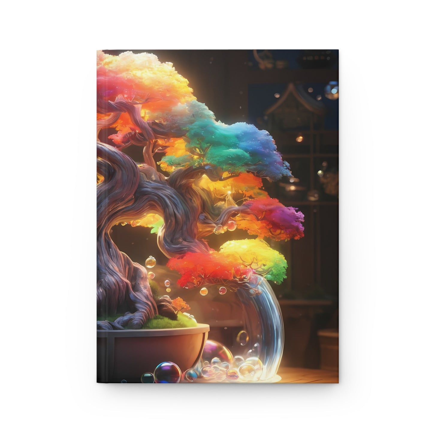 Chromatic Bonsai Tree Hardcover Journal Matte – Living Rainbow in a Glass Dome