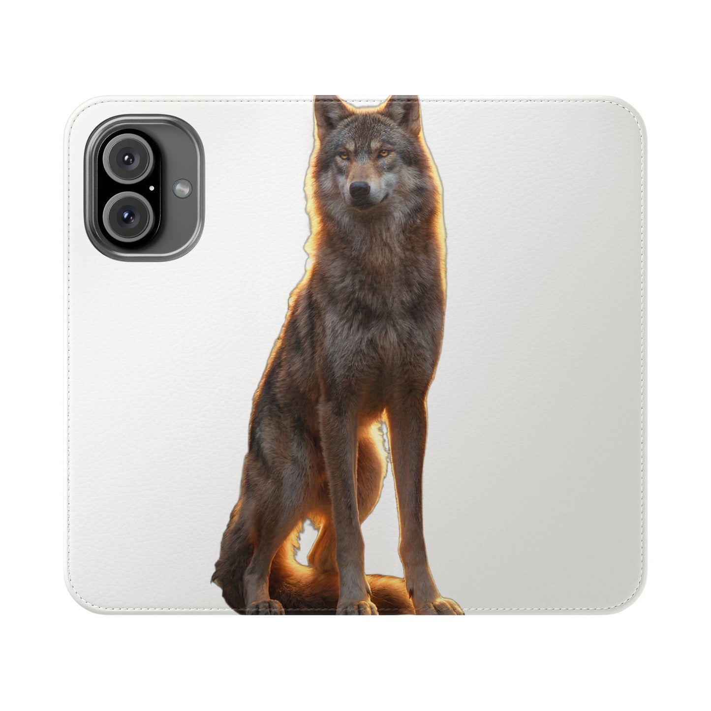 Sunlit Wolf Flip Cases – Golden Hour Sentinel Portrait
