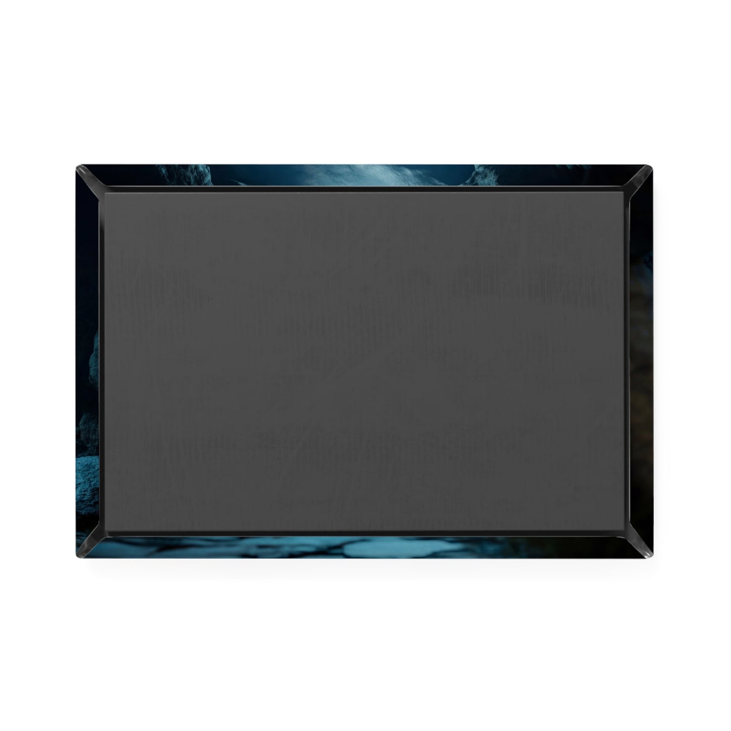 Mirror Portal to Azure Depths Button Magnet, Rectangle (1 & 10 pcs) – Whispers of a Submerged World