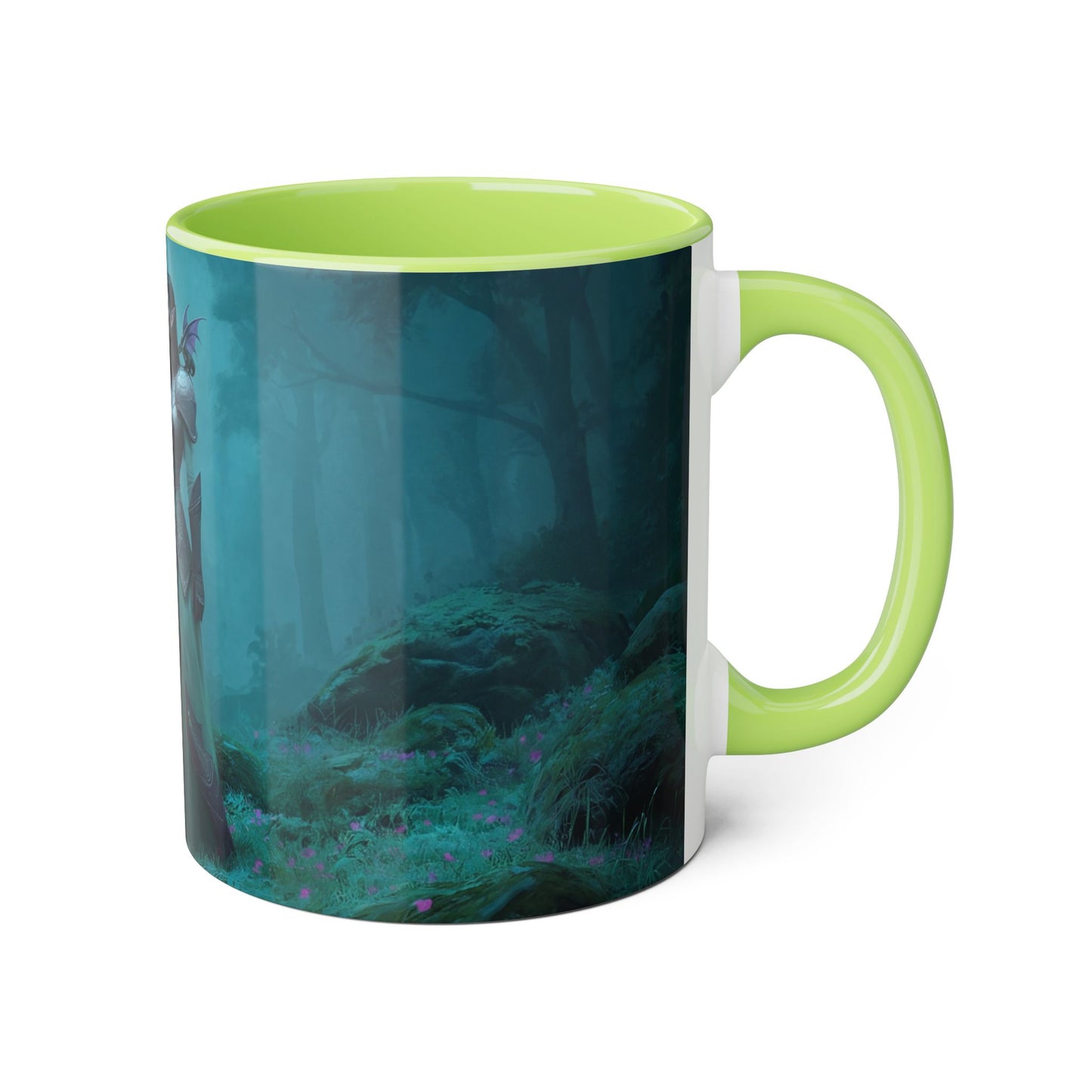 Forest Sentinel Accent Mugs, 11oz – Glowing Blade Guardian