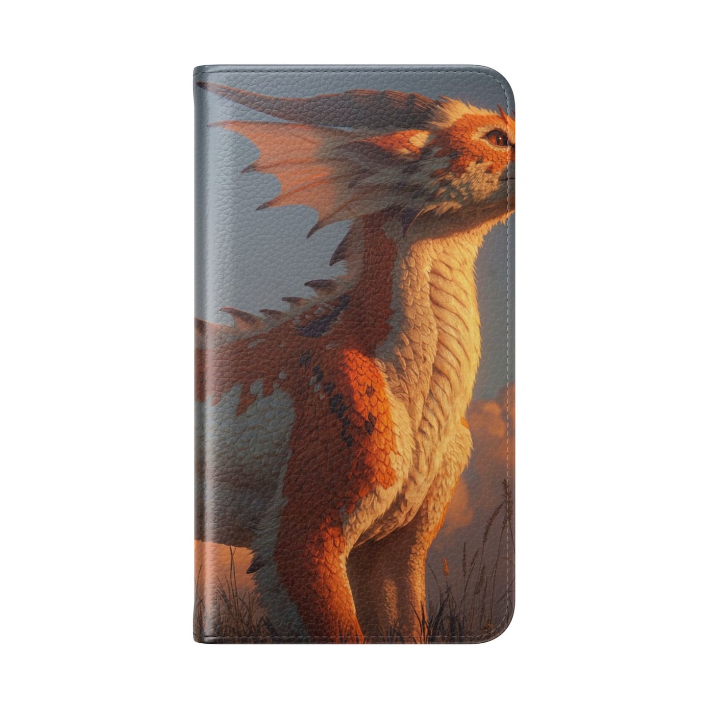 Gilded Dragon Flip Cases – Amber Sunset Guardian