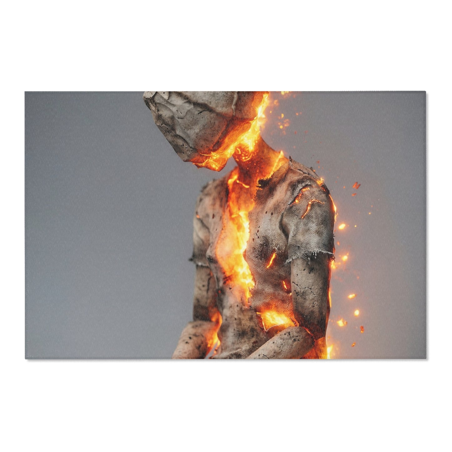 Fiery Awakening Area Rug – Crumpled Paper Soul in Blaze