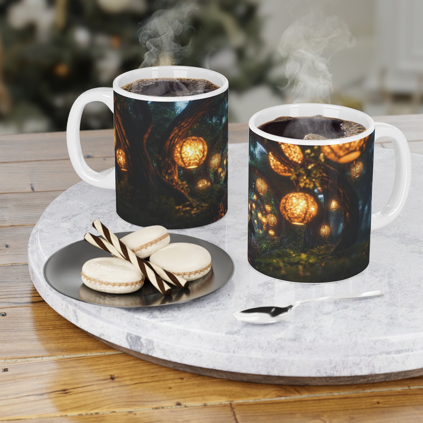 Luminous Lantern Path Ceramic Mugs (11oz\15oz\20oz) – Whispers of the Twilight Grove