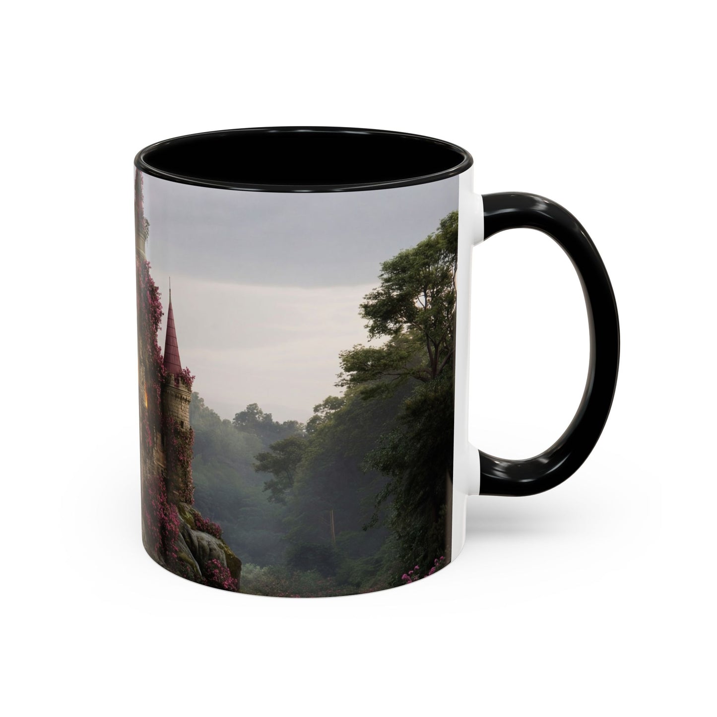Rose-Clad Castle Accent Coffee Mug (11, 15oz) – Whispers of Twilight Blooms