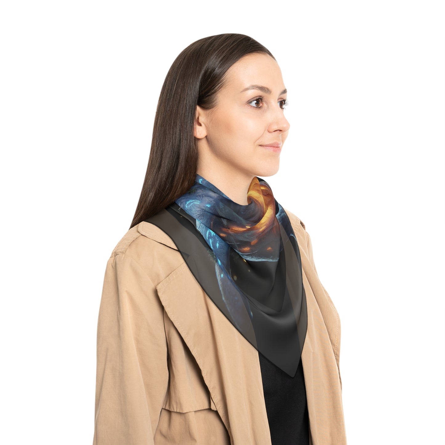 Celestial Whale Sanctuary Scarf – Bioluminescent Forest City Dreamscape