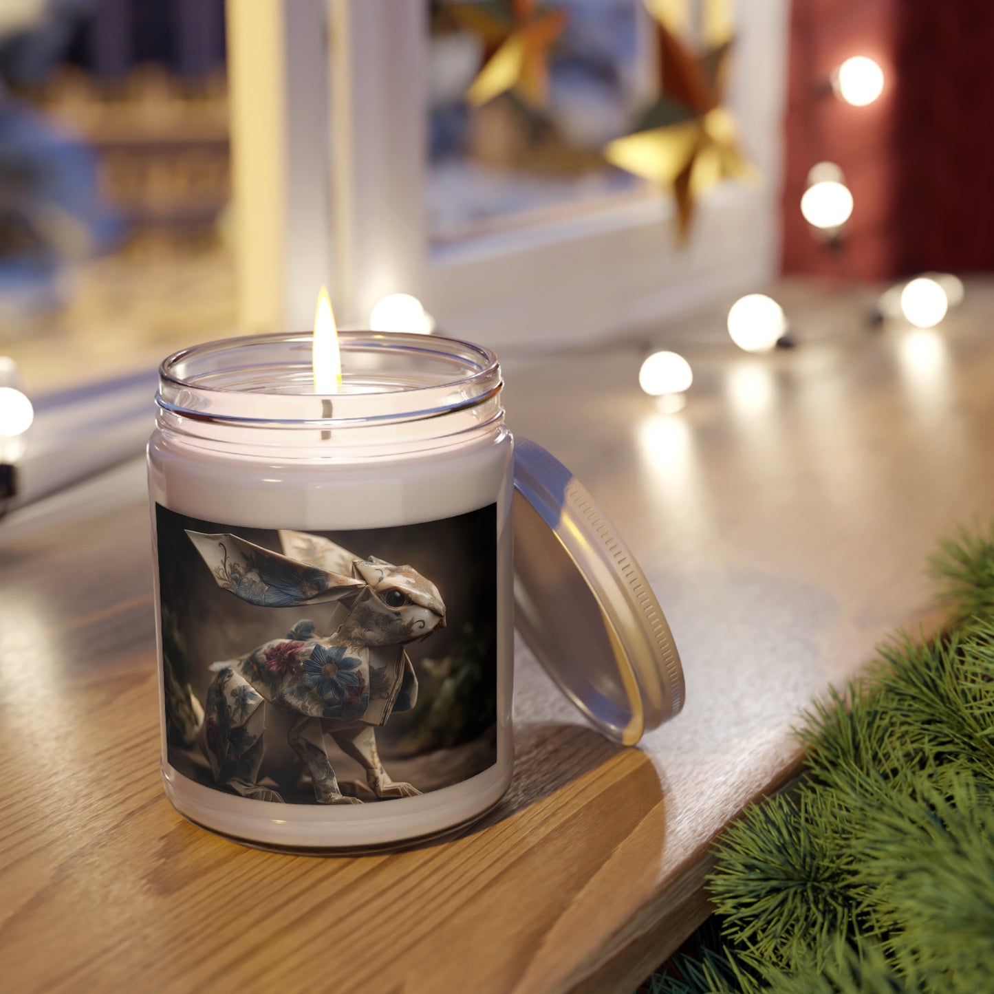 Origami Rabbit Scented Soy Candles with White Lid, 9oz – Paper Garden Guardian