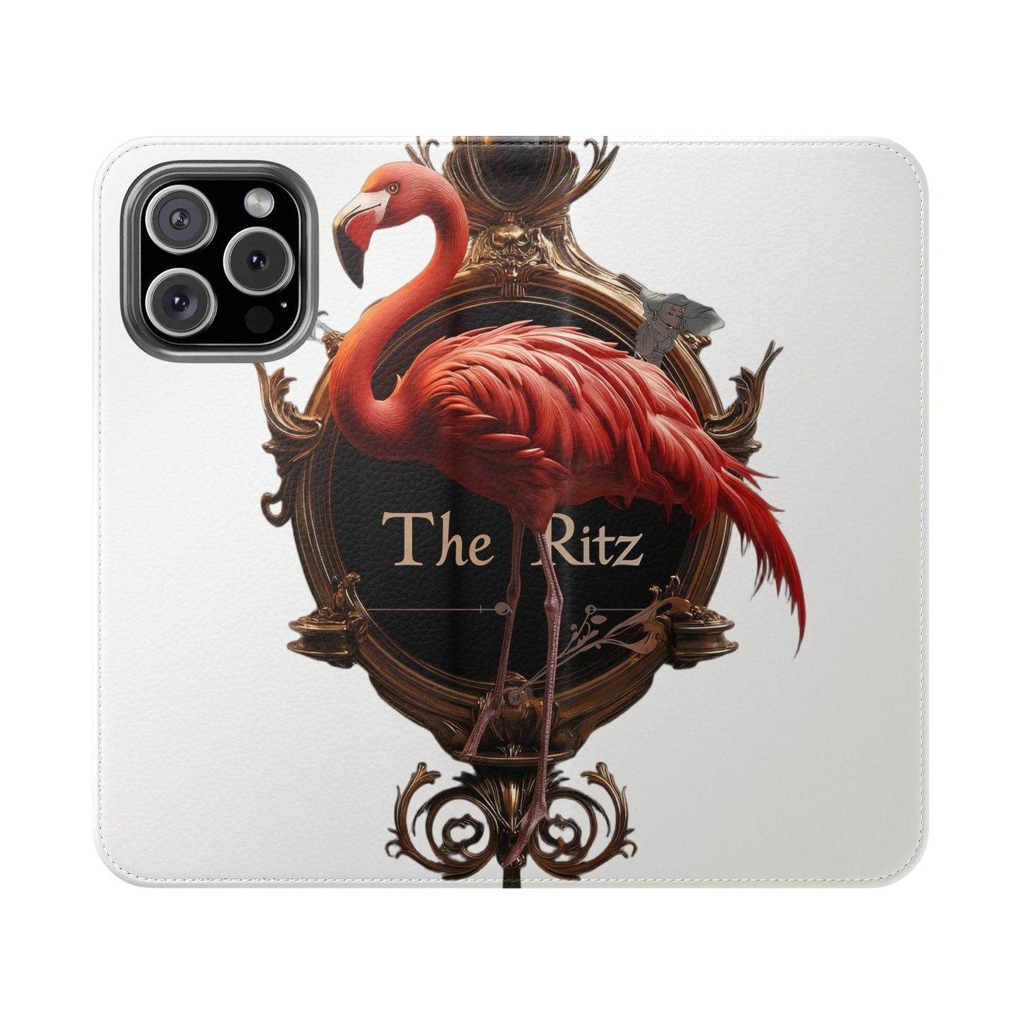 The Ritz Flamingo Flip Cases – Gilded Ornate Frame Art Design