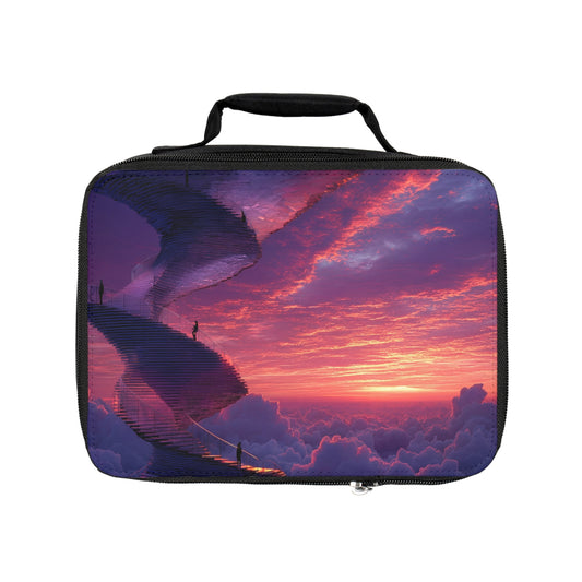 Celestial Spiral Staircase Lunch Bag – Ascending Through Twilight Clouds