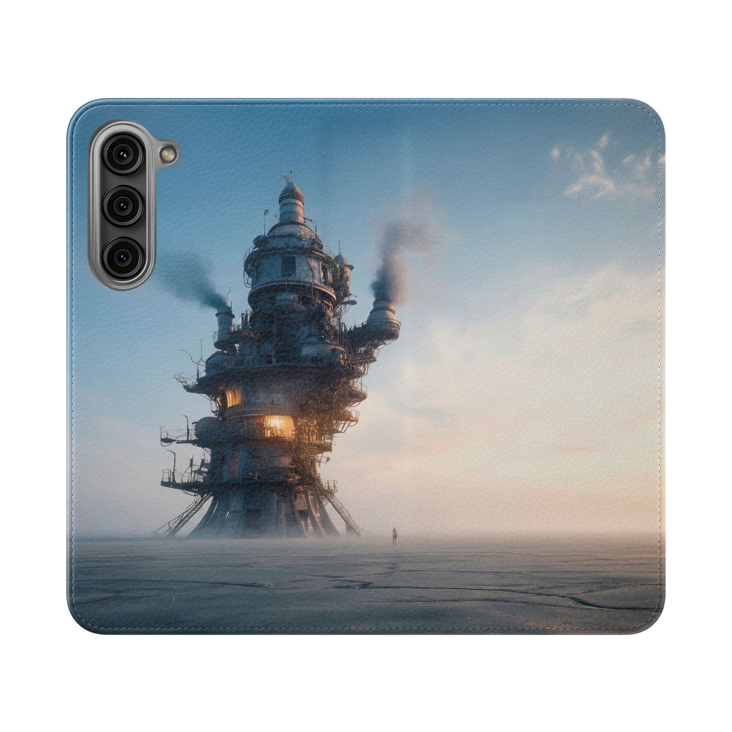 Steam-Stack Tower Flip Cases – Industrial Dawn Sentinel