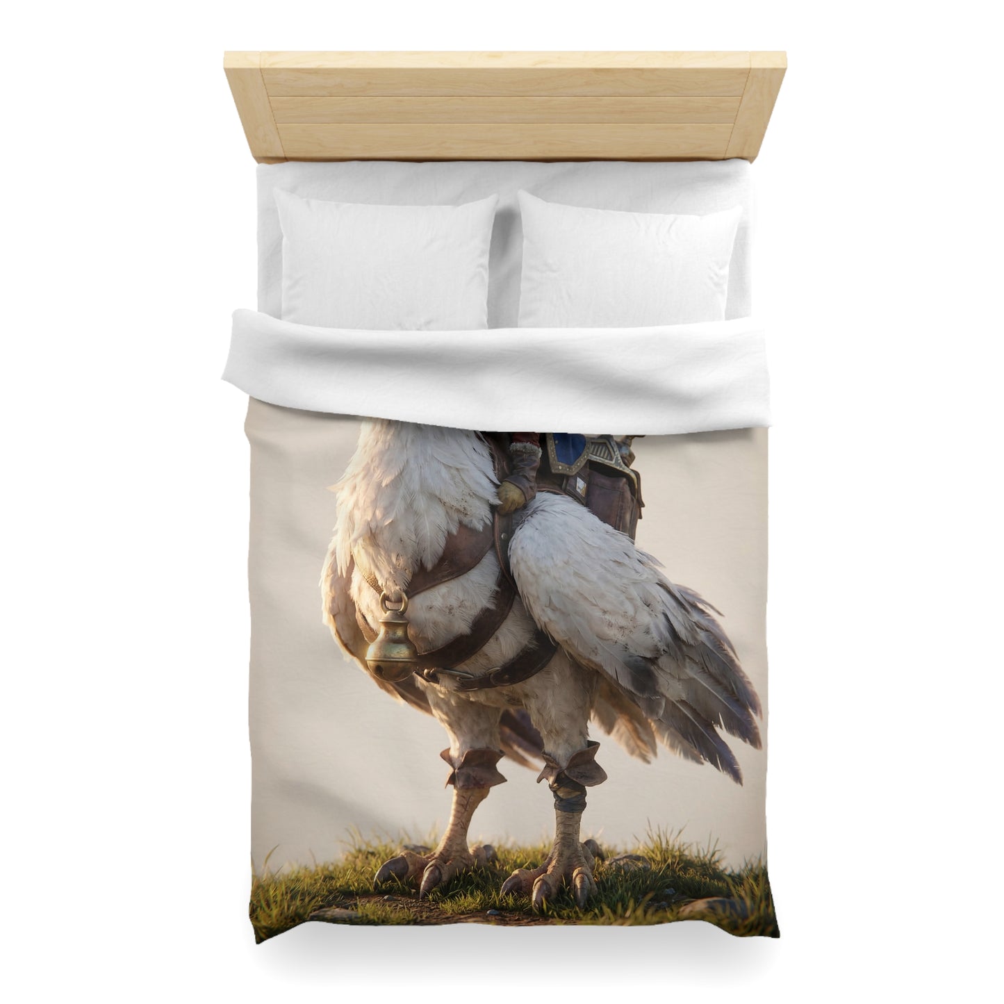 White Hawk Rider Microfiber Duvet Cover – Sunset Skybound Companion