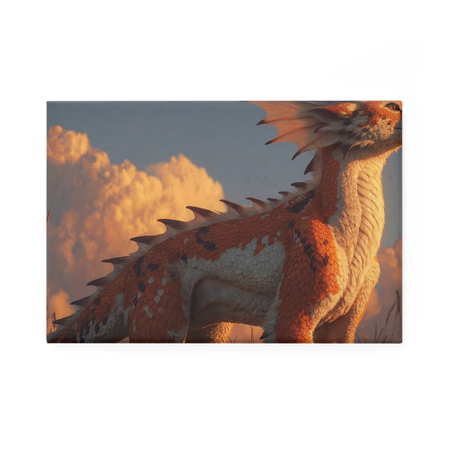 Sunset Dragon Button Magnet – Golden Hour Guardian of the Wilds