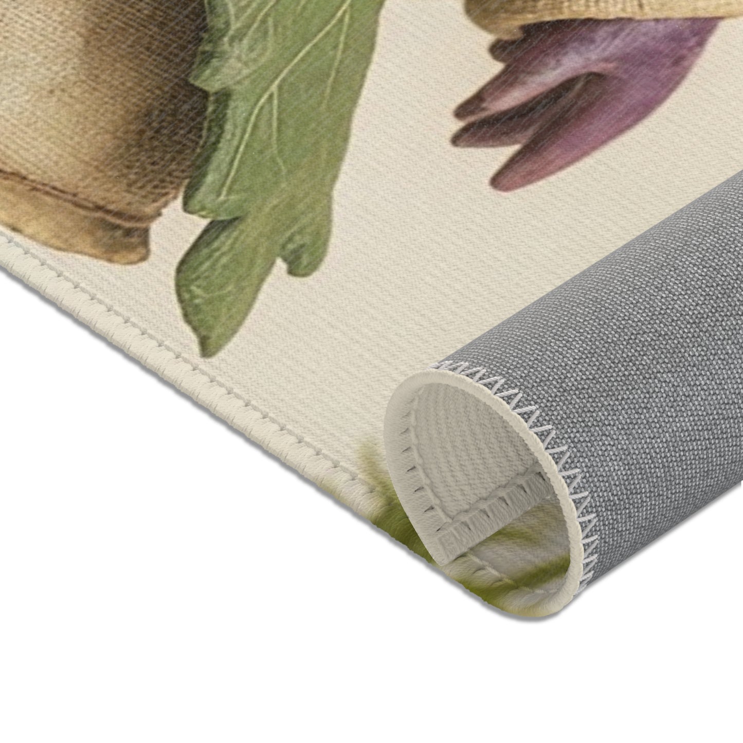 Purple Eggplant Guardian Area Rug – Leafy Harvest Adventure