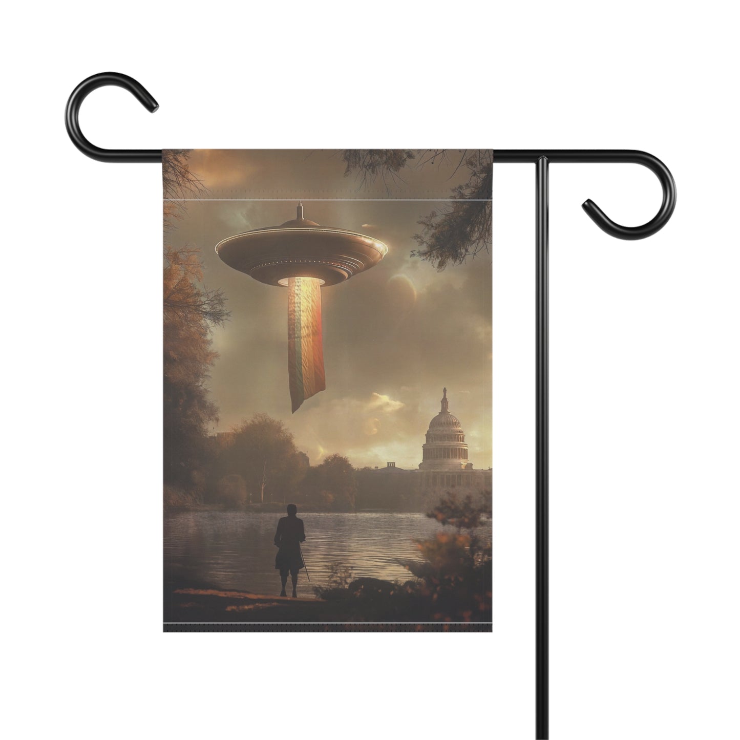 UFO Over Capitol - Garden Flag
