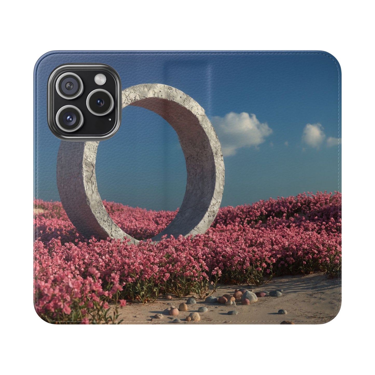 Stone Circle Flip Cases – Pink Flower Field Monument