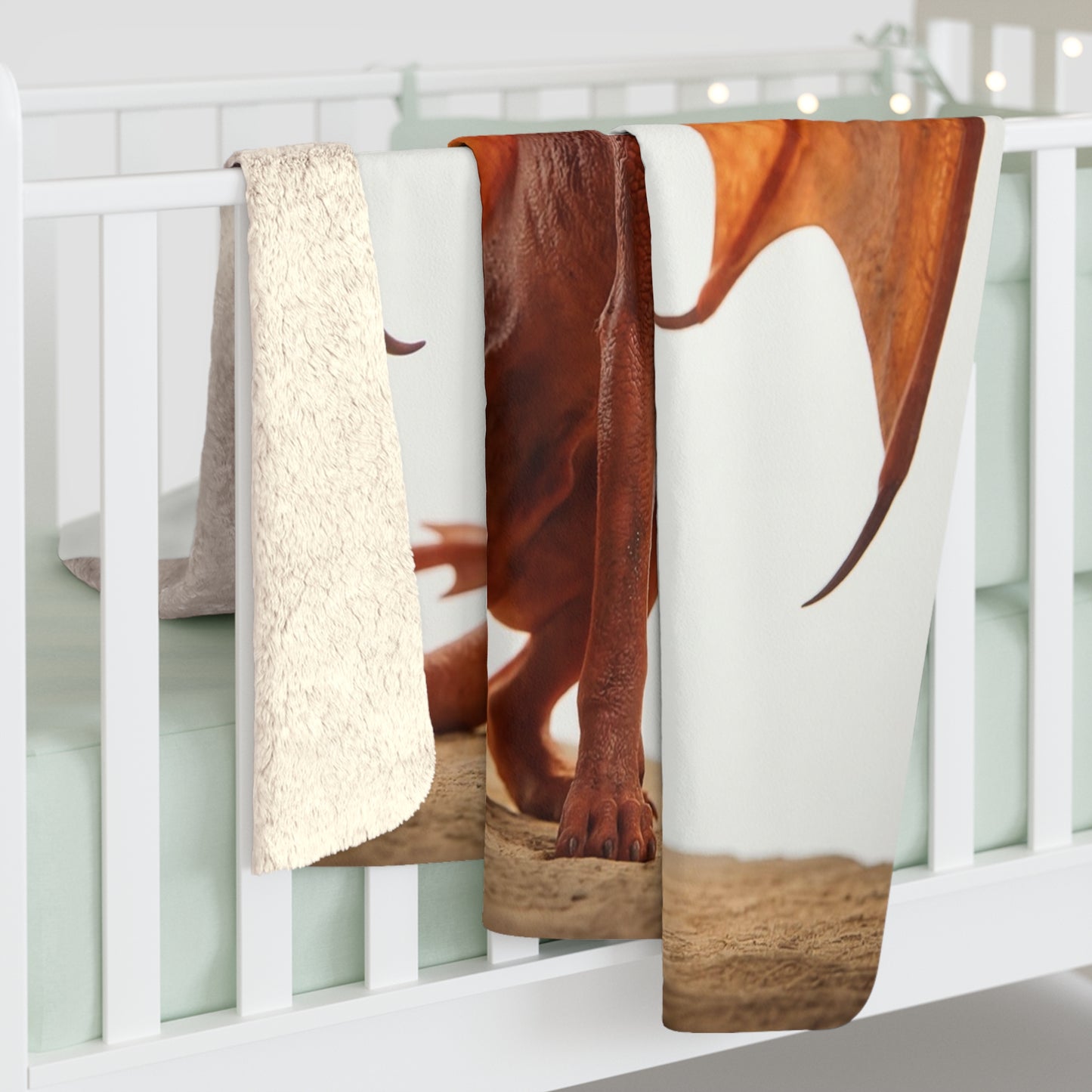 Winged Dog Sherpa Fleece Blanket – Amber Guardian Sentinel