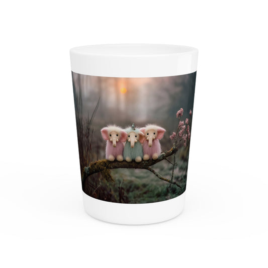 Mossy Branch Trio Shot Glass – Fuzzy Elephants at Sunset
