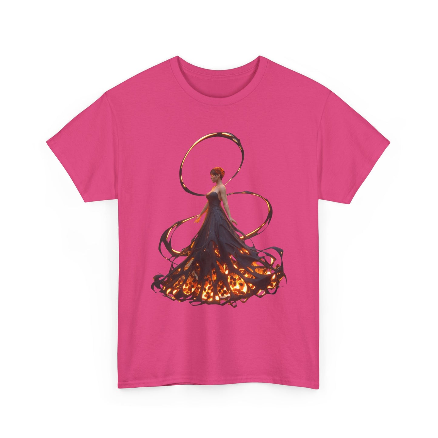 Ember-Winged Sentinel Tee – Molten Halo and Glowing Lattice Design