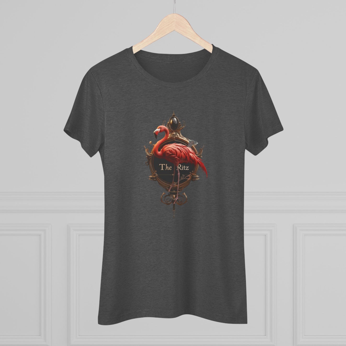 The Ritz Flamingo Women's Triblend Tee – Gilded Ornate Signage Design