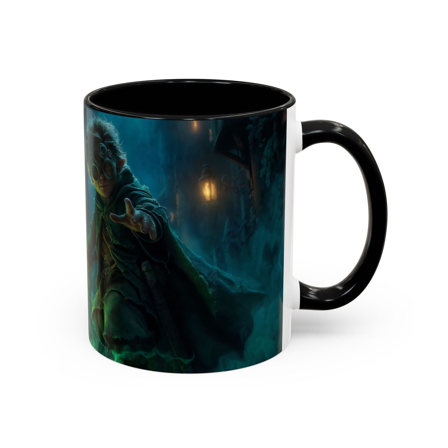 Glimmerblade Gnome Mug – Emerald Spirit Knight Coffee Cup